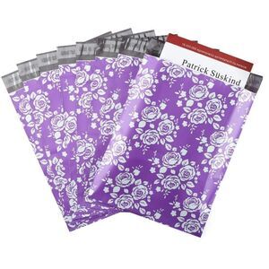10 x 13 Polymailers 25 Boutique Purple Floral  50 Thank you Stickers